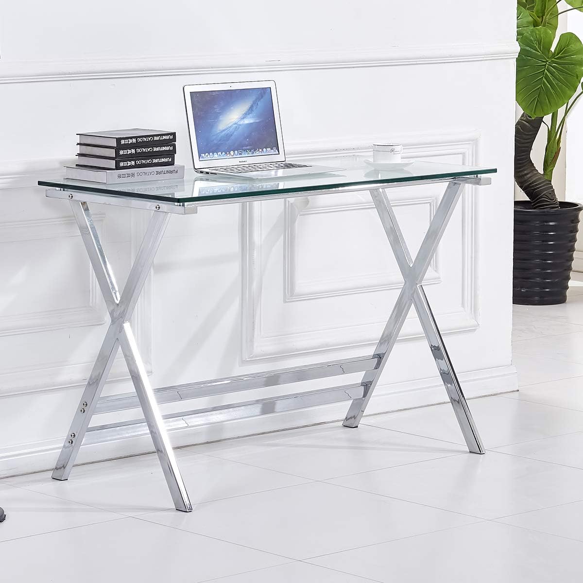 Modern Tempered Glass Computer Desk for Home Office Uganda Ubuy