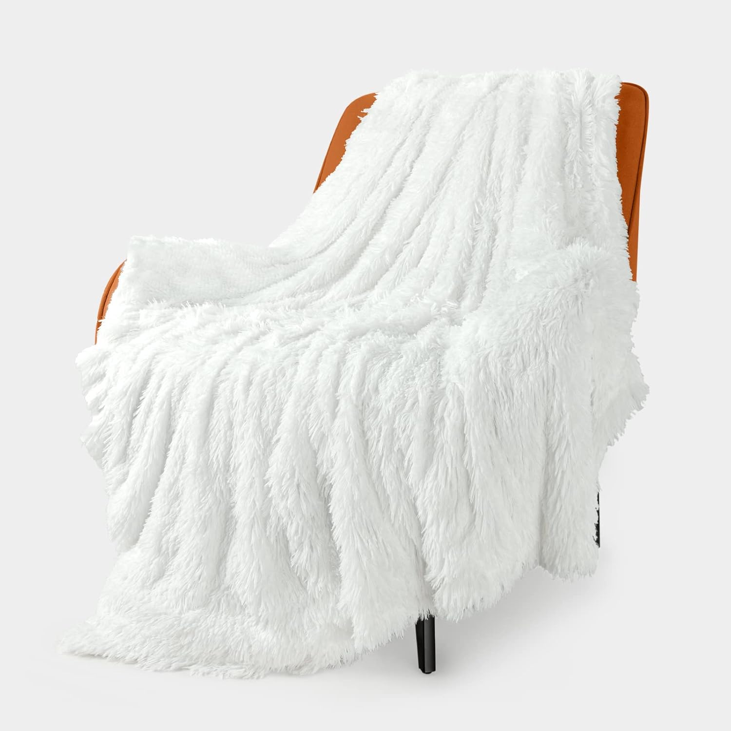 White shaggy throw online blanket