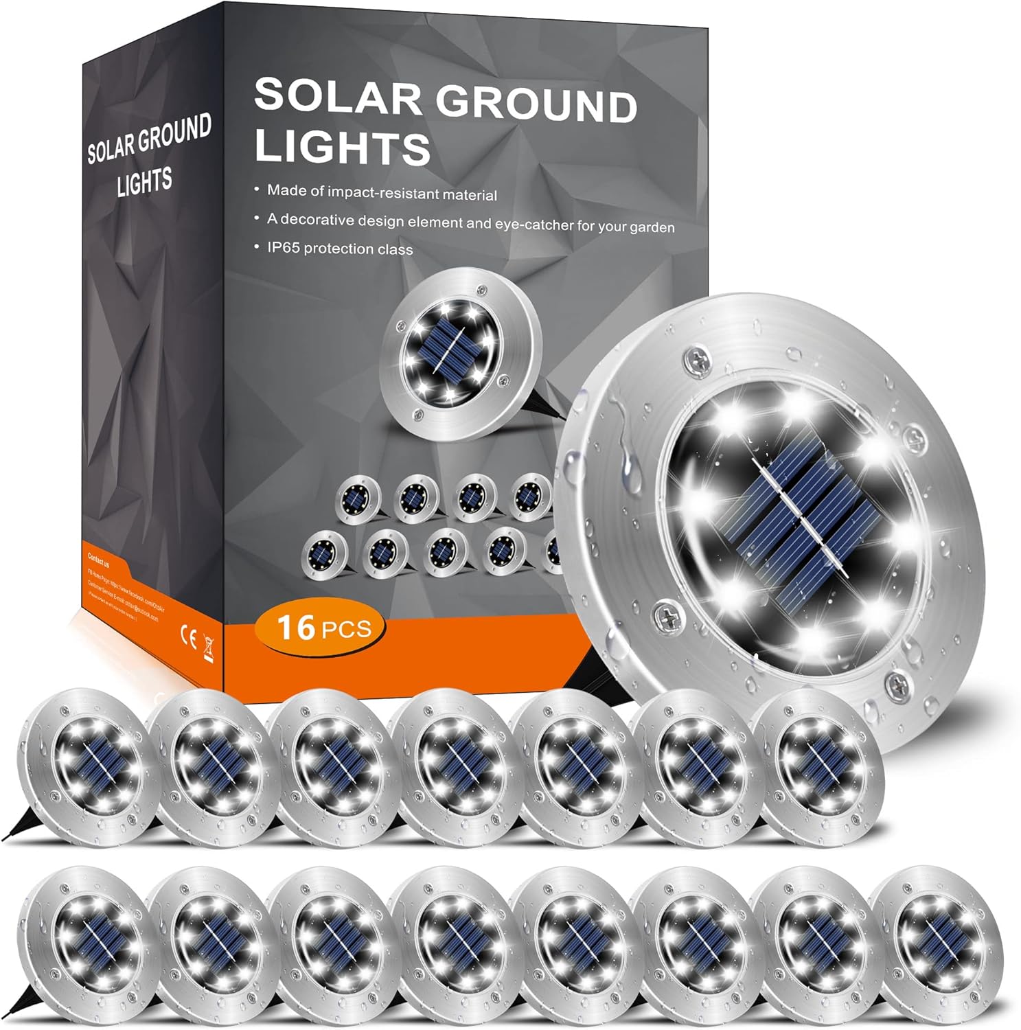 INCX Solar Ground Lights 16 Packs 8 LED Garden Zambia Ubuy