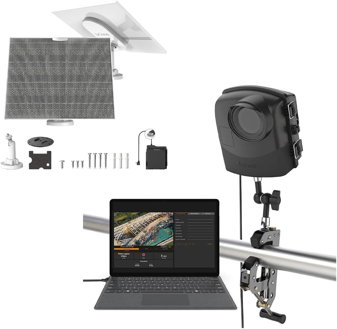 Brinno BCC2000 Plus  ASP1000-P Construction Camera Bundle | Includes: Full HD TLC2000 Time Lapse Camera, 32-ft Extender for LaptopTablet