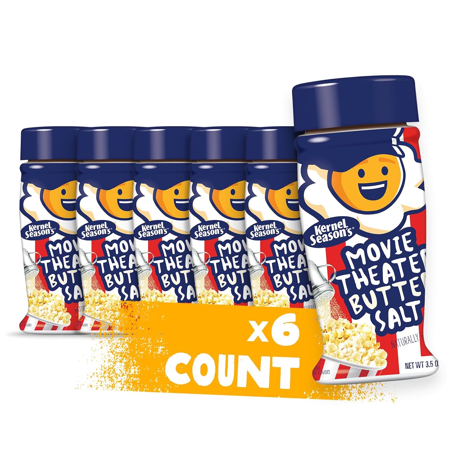 Kernel Season\'s Popcorn Seasoning, Movie Theater Butter Salt, 3.5 Ounce (Pack of 6)