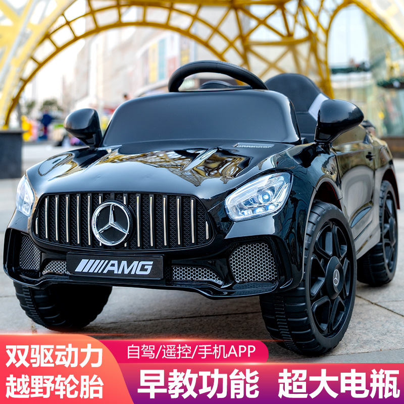 Children&#39;s four-wheel drive remote control electric car gift wholesale boys and girls baby sitting toy car transporter