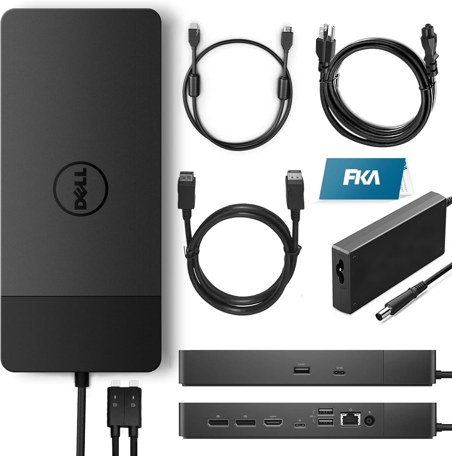 Dell WD19DC Docking Station, Performance Dock WD19DC - , with 240W Power Adapter + 210W Power Delivery + ZoomSpeed HDMI Cable + ZoomSpeed DisplayPort Cable (New)