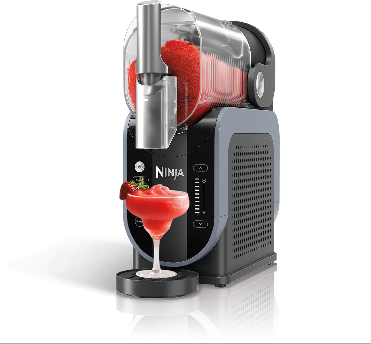 Ninja SLUSHi Frozen Drinks Maker, Create Slush, Frozen Cocktails, Frappe, Milkshakes & Frozen Juice, No Ice or Preperation Needed, WhisperChill Technology, 1.9l Capacity, Blue & Grey FS301UK